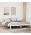 vidaXL Extra Long Bed Frame without Mattress White 180x220 cm Solid Wood Pine — Size: 180 x 220 cm — V0672028068