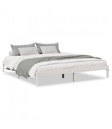 vidaXL Extra Long Bed Frame without Mattress White 180x220 cm Solid Wood Pine — Size: 180 x 220 cm — V0672028068