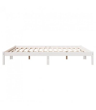 vidaXL Extra Long Bed Frame without Mattress White 180x220 cm Solid Wood Pine — Size: 180 x 220 cm — V0672028068