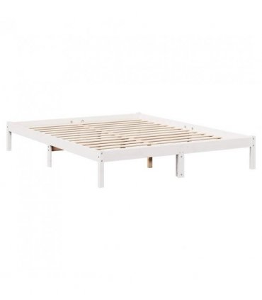 vidaXL Extra Long Bed Frame without Mattress White 140x210 cm Solid Wood Pine — Size: 140 x 210 cm — V0672028072