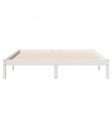 vidaXL Extra Long Bed Frame without Mattress White 140x210 cm Solid Wood Pine — Size: 140 x 210 cm — V0672028072