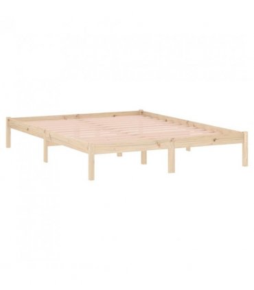 vidaXL Bed Frame without Mattress 152x203 cm Solid Wood Pine Queen — Colour: natural, Size: 152 x 203 cm