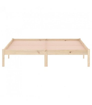vidaXL Bed Frame without Mattress 152x203 cm Solid Wood Pine Queen — Colour: natural, Size: 152 x 203 cm