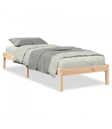 vidaXL Extra Long Bed Frame without Mattress 100x220 cm Solid Wood Pine — Colour: natural, Size: 100 x 220 cm — V0672028076