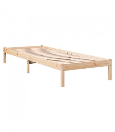 vidaXL Extra Long Bed Frame without Mattress 100x220 cm Solid Wood Pine — Colour: natural, Size: 100 x 220 cm — V0672028076
