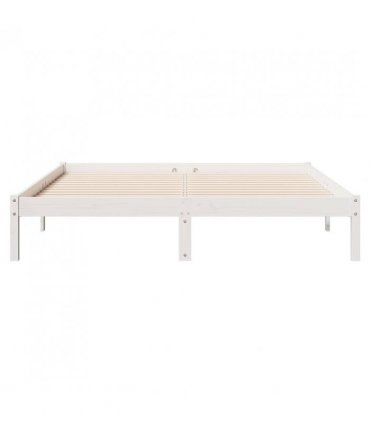 vidaXL Extra Long Bed Frame without Mattress White 160x220 cm Solid Wood Pine — Size: 160 x 220 cm