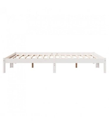 vidaXL Extra Long Bed Frame without Mattress White 160x220 cm Solid Wood Pine — Size: 160 x 220 cm