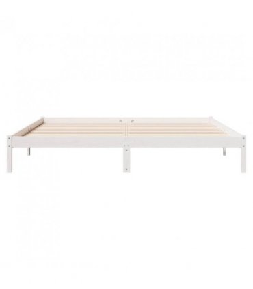 vidaXL Extra Long Bed Frame without Mattress White 200x220 cm Solid Wood Pine — Size: 200 x 220 cm — V0672028082
