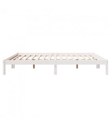 vidaXL Extra Long Bed Frame without Mattress White 200x220 cm Solid Wood Pine — Size: 200 x 220 cm — V0672028082