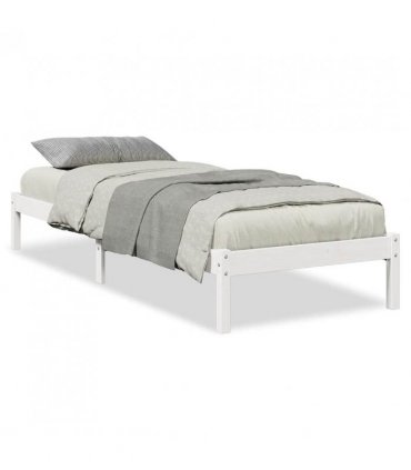 vidaXL Extra Long Bed Frame without Mattress White 90x220 cm Solid Wood Pine — Size: 90 x 220 cm