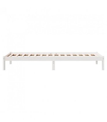 vidaXL Extra Long Bed Frame without Mattress White 90x220 cm Solid Wood Pine — Size: 90 x 220 cm