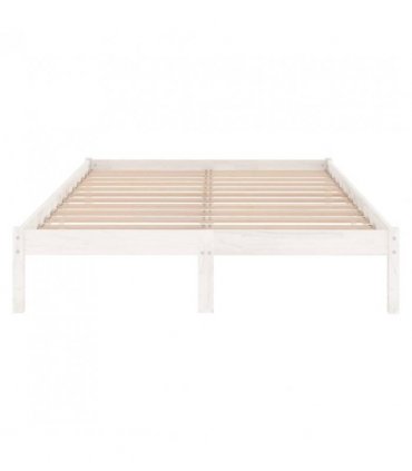 vidaXL Bed Frame | White | Solid pine wood | 200x200 cm | Durable | Bed Frame — Size: 200 x 200 cm — V0672028090