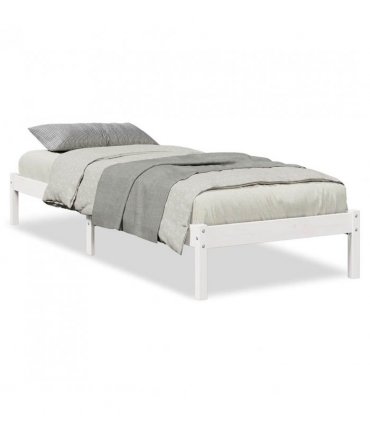 vidaXL Extra Long Bed Frame without Mattress White 100x210 cm Solid Wood Pine — Size: 100 x 210 cm — V0672028094