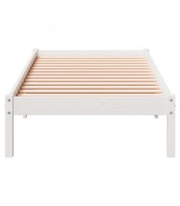 vidaXL Extra Long Bed Frame without Mattress White 100x210 cm Solid Wood Pine — Size: 100 x 210 cm — V0672028094