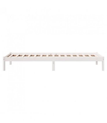 vidaXL Extra Long Bed Frame without Mattress White 100x210 cm Solid Wood Pine — Size: 100 x 210 cm — V0672028094