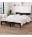 vidaXL Bed Frame | Black | Solid pinewood | Double | Durable | Bed Frame — Size: 120 x 200 cm