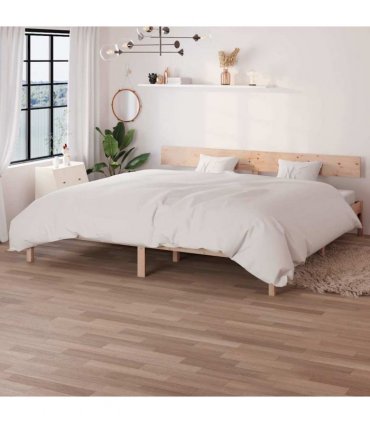 vidaXL Bed Frame | Natural wood | Solid pine wood (untreated) | Double | Tough — Size: 200 x 200 cm