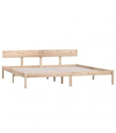 vidaXL Bed Frame | Natural wood | Solid pine wood (untreated) | Double | Tough — Size: 200 x 200 cm