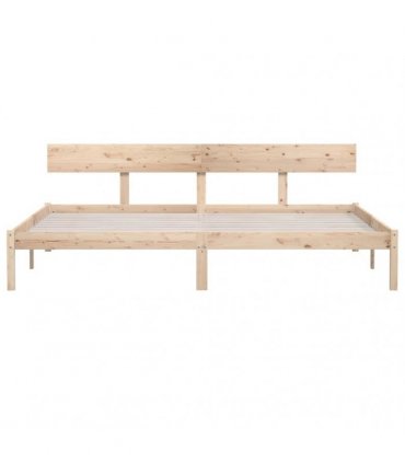vidaXL Bed Frame | Natural wood | Solid pine wood (untreated) | Double | Tough — Size: 200 x 200 cm