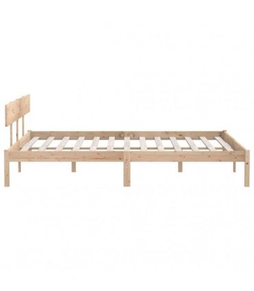vidaXL Bed Frame | Natural wood | Solid pine wood (untreated) | Double | Tough — Size: 200 x 200 cm