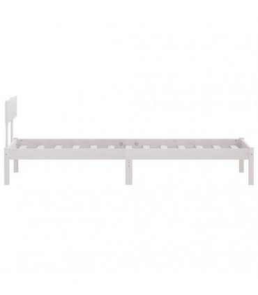 vidaXL Bed Frame | White | Solid Pine Wood | Single | Sturdy | Bed Frame — Size: 100 x 200 cm — V0672028114