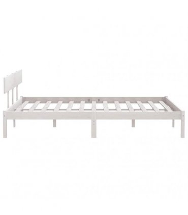 vidaXL Bed Frame | White | Solid pine wood | Super King | Durable | Bed Frame — Size: 180 x 200 cm
