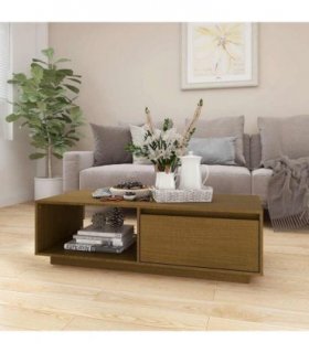 vidaXL Coffee Table Honey Brown 110x50x33.5 cm Solid Pinewood