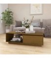 vidaXL Coffee Table Honey Brown 110x50x33.5 cm Solid Pinewood