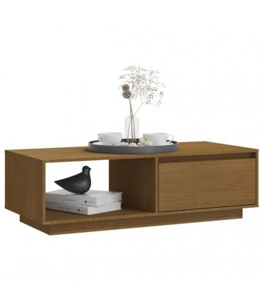 vidaXL Coffee Table Honey Brown 110x50x33.5 cm Solid Pinewood