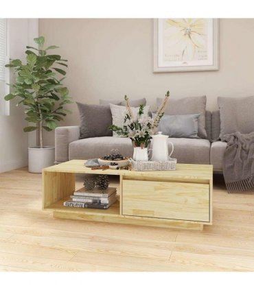 vidaXL Coffee Table 110x50x33.5 cm Solid Pinewood — Colour: natural — V0672028149