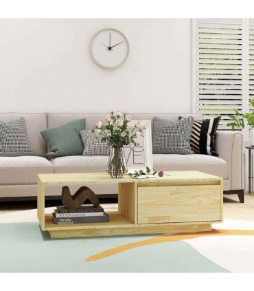 vidaXL Coffee Table 110x50x33.5 cm Solid Pinewood — Colour: natural — V0672028149