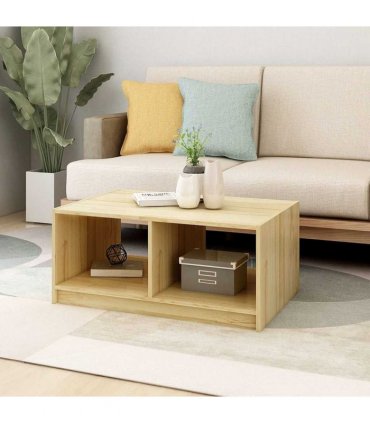 vidaXL Coffee Table 75x50x33.5 cm Solid Pinewood — Colour: natural