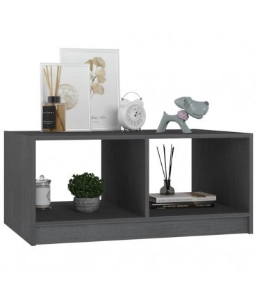 vidaXL Coffee Table Grey 75x50x33.5 cm Solid Pinewood