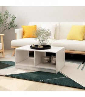 vidaXL Coffee Table White 75x50x33.5 cm Solid Pinewood