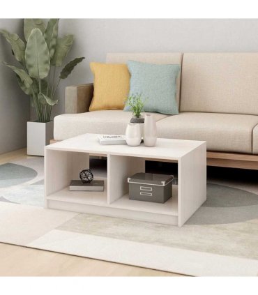 vidaXL Coffee Table White 75x50x33.5 cm Solid Pinewood