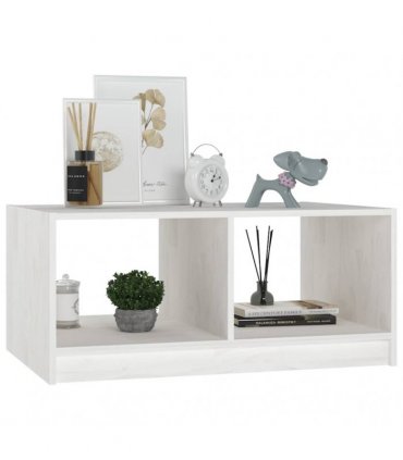 vidaXL Coffee Table White 75x50x33.5 cm Solid Pinewood