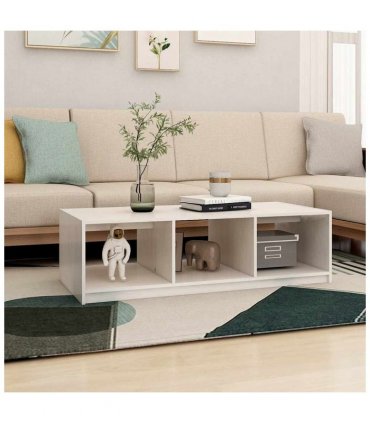 vidaXL Coffee Table White 110x50x34 cm Solid Pinewood