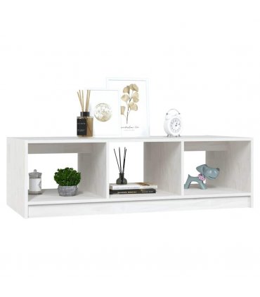 vidaXL Coffee Table White 110x50x34 cm Solid Pinewood