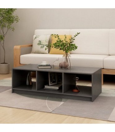 vidaXL Coffee Table Grey 110x50x34 cm Solid Pinewood
