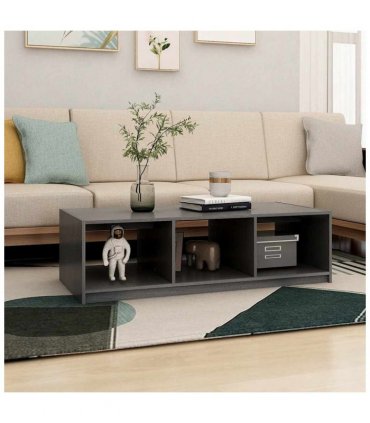 vidaXL Coffee Table Grey 110x50x34 cm Solid Pinewood