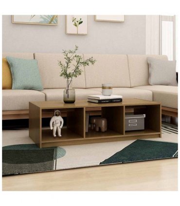 vidaXL Coffee Table Honey Brown 110x50x34 cm Solid Pinewood