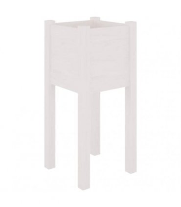 vidaXL Garden Planters 2 pcs White 31x31x70 cm Solid Pinewood