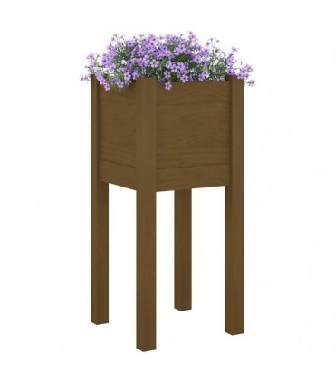 vidaXL Garden Planter Honey Brown 31x31x70 cm Solid Pinewood