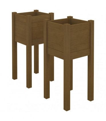 vidaXL Garden Planters 2 pcs Honey Brown 31x31x70 cm Solid Pinewood