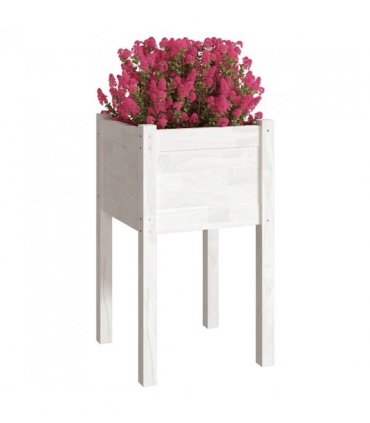 vidaXL Garden Planters 2 pcs White 40x40x70 cm Solid Pinewood