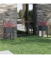 vidaXL Garden Planters 2 pcs Grey 40x40x70 cm Solid Pinewood