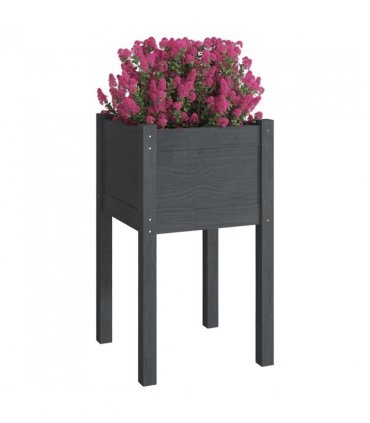 vidaXL Garden Planters 2 pcs Grey 40x40x70 cm Solid Pinewood