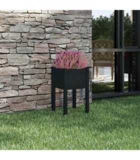 vidaXL Garden Planter Black 40x40x70 cm Solid Pinewood
