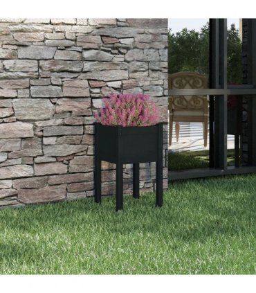 vidaXL Garden Planter Black 40x40x70 cm Solid Pinewood