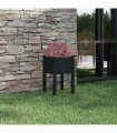 vidaXL Garden Planter Black 40x40x70 cm Solid Pinewood